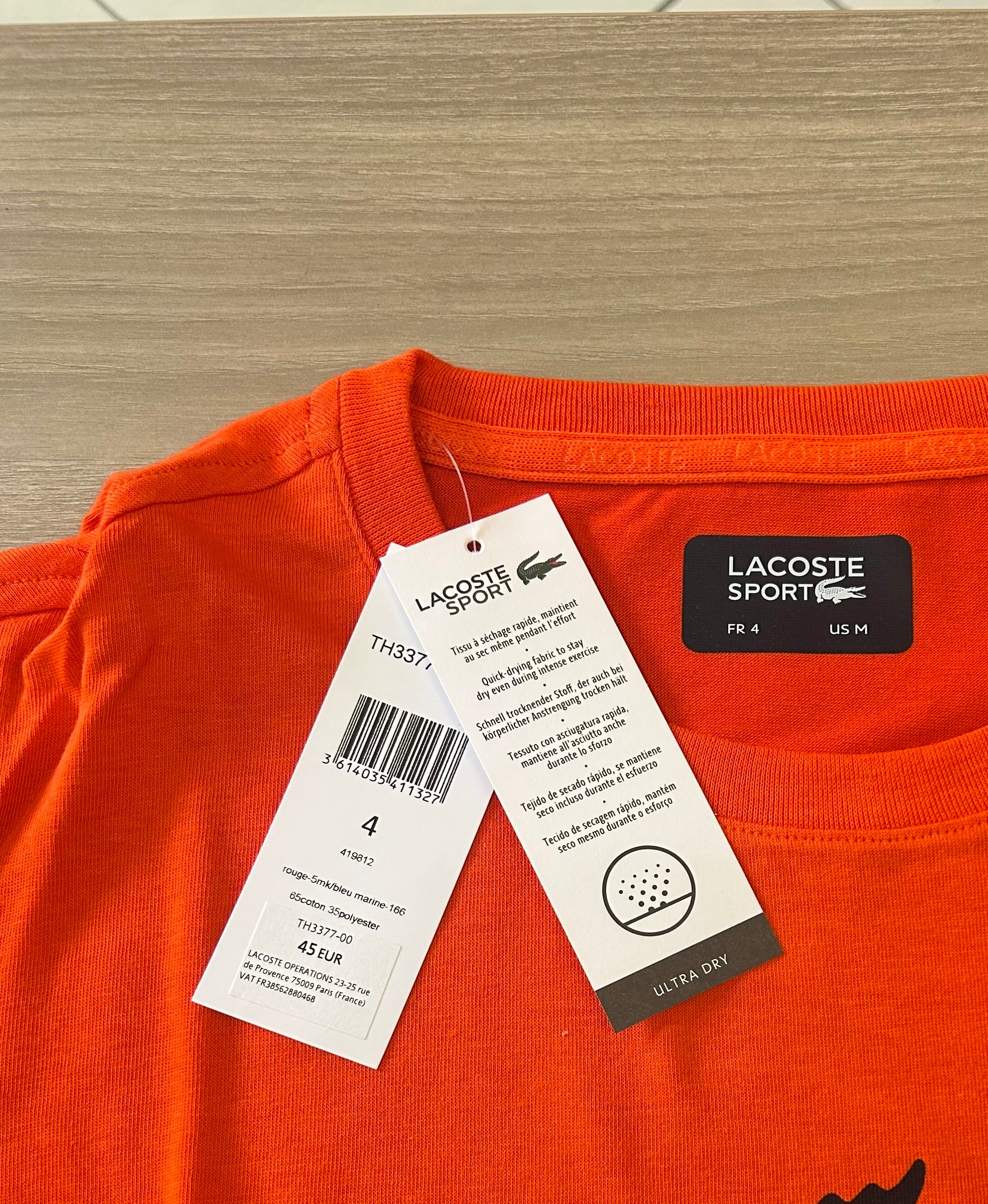 T shirt Lacoste Sport - Arancione